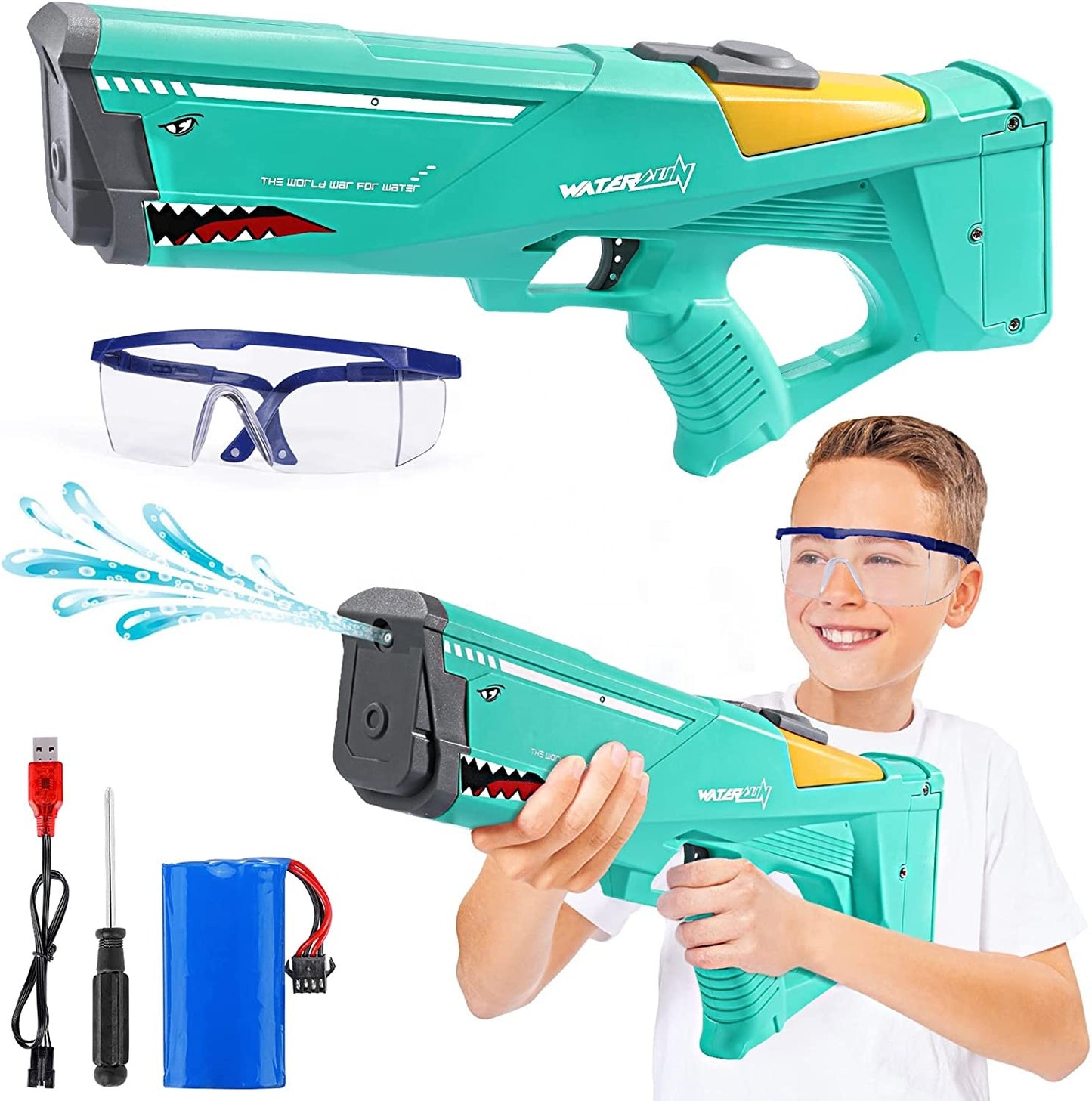 PISTOLA DE AGUA ELÉCTRICA TIBURÓN