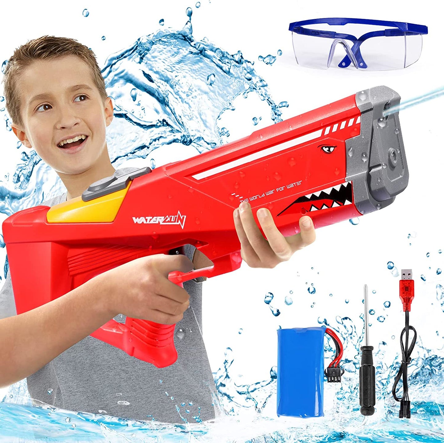 PISTOLA DE AGUA ELÉCTRICA TIBURÓN